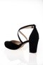 Women's Fashion Stylish Black Suede Heeled Classic Shoes Heels Wedding Engagement Night Evening Dress Shoes - 7