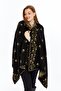 Carnation Pattern Black-Khaki-Camel Knitwear Shoulder Shawl, Knitwear Shawl, Shawl, Women, Young, Mother Shawl, 75X180 cm