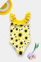 Girl's Swimsuit with Cross Ruffle Straps
