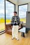 Geometric Pattern Sweater Black - 3