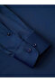 Slim Fit Long Sleeve Easy Ironing Sweat Absorbent Breathable Texture Tie-Dye Navy Blue Men's Shirt - 3
