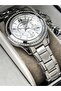 Silver Color Steel Strap Waterproof Wristwatch + bracelet