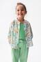 Girl's Patterned Long Sleeve Summer Shirt 36509 Ecru