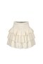 Santa Margarita Brode 100% Cotton Ruffled Short Skirt Ecru