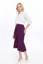 Apsen Women's Purple Seasonal Flared Midi Length Crepe Skirt 2123-80 - 8