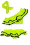 Girl's Neon Colors Pink Color One Shoulder Ruffle Bikini Set