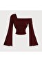 New Product Women's One Shoulder Drawstring Detail Spanish Sleeve Blouse 0037