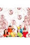 10 Pieces Rose Gold Light Pink Confetti Transparent Balloon Set Metallic Shiny Balloon Sequin Birthday Decoration - 5