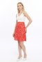 Apsen Women's Red Seasonal Seasonal Segmented Unlined Zippered Flared Midi Skirt 2186-63 - 3