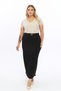 Apsen Women's Black Seasonal Closed Slit Detailed Belted Skirt 1580-95 - 9