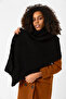 Black Knitted Thick Women's Shawl - 45X210 cm - 7