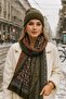 Green Shawl Patterned Women's Shawl