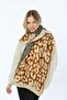 Camel Patchwork Leopard Patterned Women's Shawl - 3