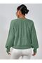 Cable-Knit Crew Neck Italian Sleeve Knit Mint Sweater - 5