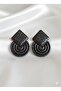 Gecem Black Gold Glitter Geometric Design Handmade Earrings - 2