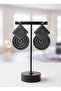 Gecem Black Gold Glitter Geometric Design Handmade Earrings - 3