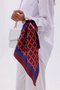 Burgundy Blue Chain Patterned - Efes Model Scarf Estascarf - 5