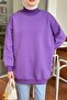Three Thread Half Turtleneck Basic Tunic Purple - 3