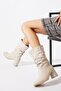 Dares bellows women's high heel boots skin color