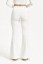 Women's High Waist Flared Trousers - White - 4