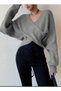New Product Cross Detailed Oversize Knitwear Sweater 0036