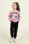Girl's Kuromi Tracksuit Set with Elastic Waist Back to School 2-Piece Set