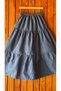 Girl's 100% Cotton White Floral Printed Navy Blue Poplin Long Skirt - 6