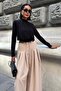 Waist tie detailed pleated loose pants 0084 - 4