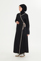 Double-Breasted Collar Inside Outside Tie Prayer Dress Black Stretch Fabric, Hijab Dress, Prayer Dress - 4