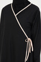 Double-Breasted Collar Inside Outside Tie Prayer Dress Black Stretch Fabric, Hijab Dress, Prayer Dress - 8