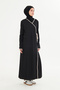 Double-Breasted Collar Inside Outside Tie Prayer Dress Black Stretch Fabric, Hijab Dress, Prayer Dress - 7