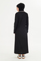 Double-Breasted Collar Inside Outside Tie Prayer Dress Black Stretch Fabric, Hijab Dress, Prayer Dress - 6