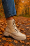 Loraliania Women's Lace-Up Zippered Casual Boots 0012010 Skin - 5