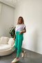 Women's Green High Waist Pocket Jogger Pants Relaxed Fit - 6
