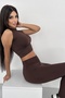 Lucy Sportive Black Modal Fabric Women's Leggings Suit High Waist Athlete Set - 6