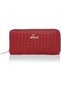 Women's Zip Around 2 Fold Wallet Purse (Large, Red)