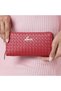 Women's Zip Around 2 Fold Wallet Purse (Large, Red) - 2