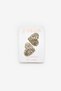 Set of 2 Hairless Baby Hair Clips with Gold Glitter Heart Figures - 2