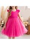 Girl's Pearls Ruffle Sleeve Dress Graduation Birthday Special Occasion Evening Dress