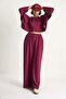 Women's Batwing Sleeve Crop Elastic Waist Pants Equivalent Modal Set - 2
