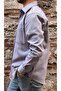 Oversize Gabardine Cotton Men's Jacket Shirt with Gift Box Fs-003868 - Gray - 3