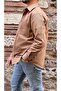Oversize Gabardine Cotton Men's Jacket Shirt with Gift Box Fs-003868 - Mustard - 3