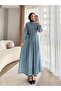 4088 - Denim Modest Dress Blue - 3