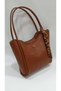 Tan Color Large Size Soft Faux Leather Women's Shoulder Bag with Shawl Detail