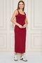 Women's U-Neck Sleeveless Slit Cotton Midi Dress