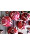 6-Piece Fuchsia Cute Ball Christmas Tree Ornament Decorative Pine Tree Ornaments with Deer and Santa Claus Figures (7 cm) - 2