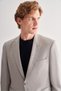 Men's Gray Mono Collar Patterned Knitted Double Slit Flexible 4 Drop Comfort Fit Classic Jacket 1002255112 - 4