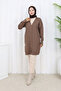 Patterned Long Mercerized Cardigan N3198 Mink