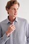 Black Hard Collar Long Sleeve Pocket Comfort Fit Classic Shirt 1004255163 - 4