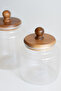 Ball 3-Piece Acacia Lid Striped Glass Jar Set (900/1200/1700ml) - 4
